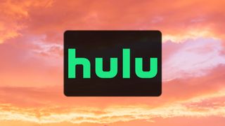Hulu log on a sunset sky background