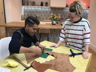 Dr Ranj tries his hand at leather work