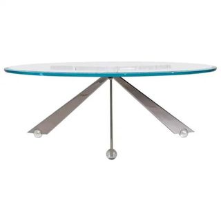 glass and stainless steel coffee table