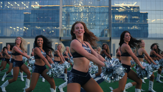 The Dallas Cowboys Cheerleaders perform, in the Netflix docuseries 'America's Sweethearts: Dallas Cowboys Cheerleaders'
