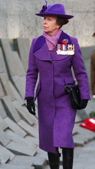Princess Anne, Princess Royal walks past the Australian war memorial
