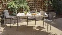 An eco-friendly outdoor table and chair set