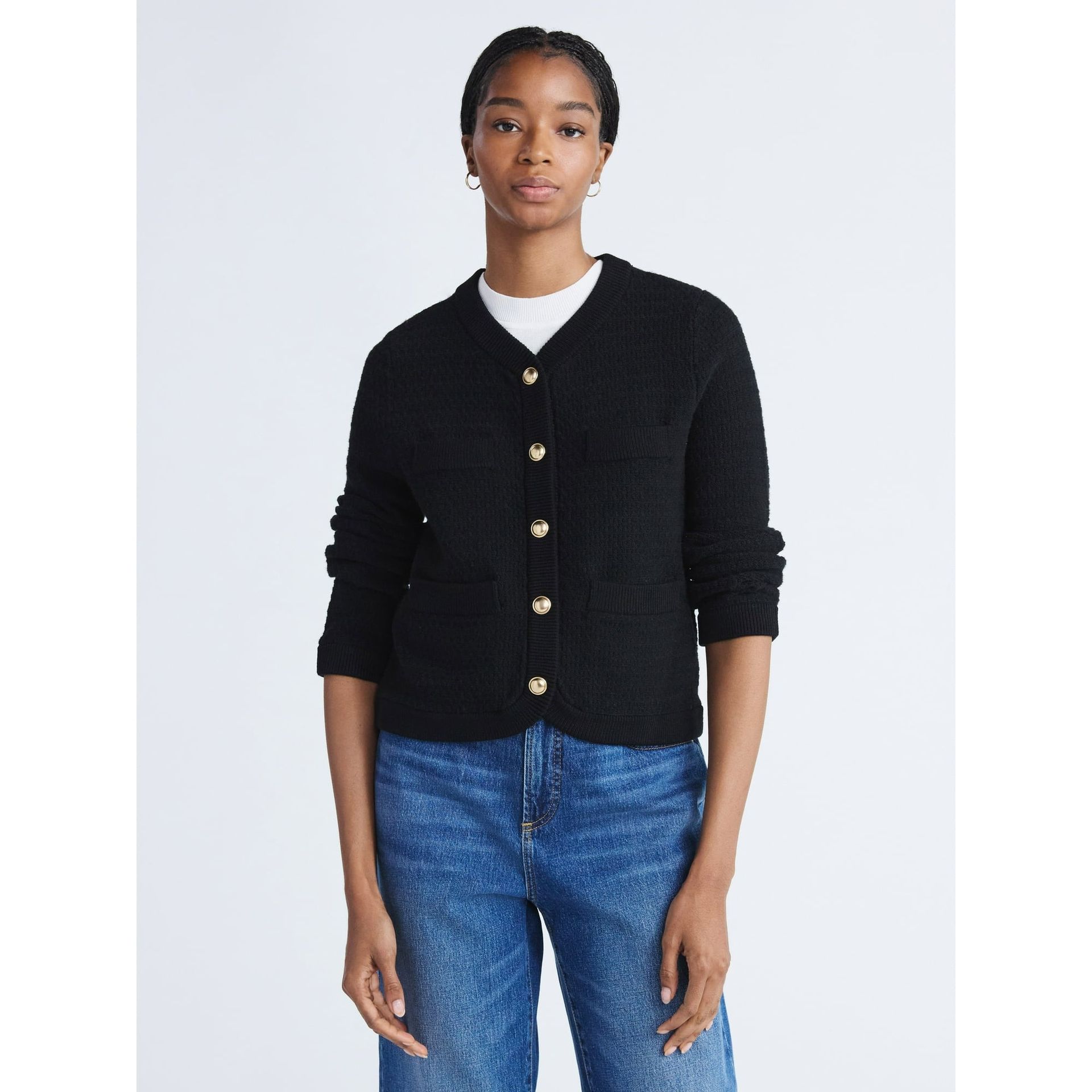 Free Assembly Women's and Women's Plus Textured Cardigan Sweater With Welt Pockets, Lightweight, Sizes Xs-4x