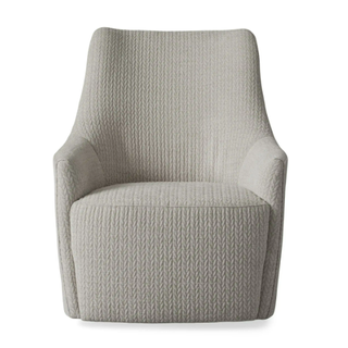 white linen swivel accent chair