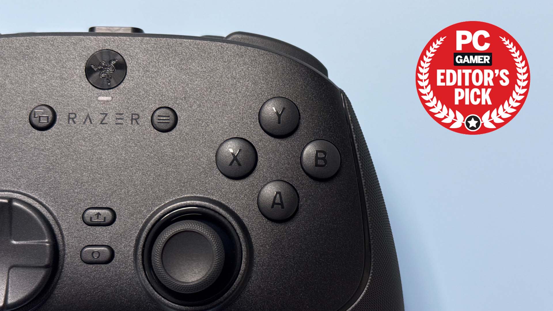Razer Wolverine V3 Pro 8K Pro controller on a light blue background