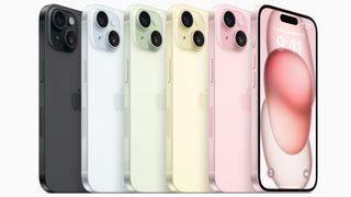 iPhone 15 lineup of different color options