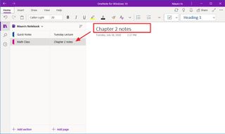OneNote name new page