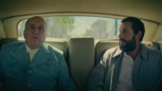 Adam Sandler and Robert Duvall in a car together in Hustle