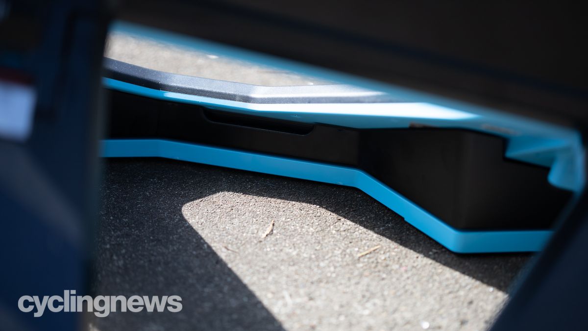 Detail showing the back of Garmin Tacx NEO Motion Plates