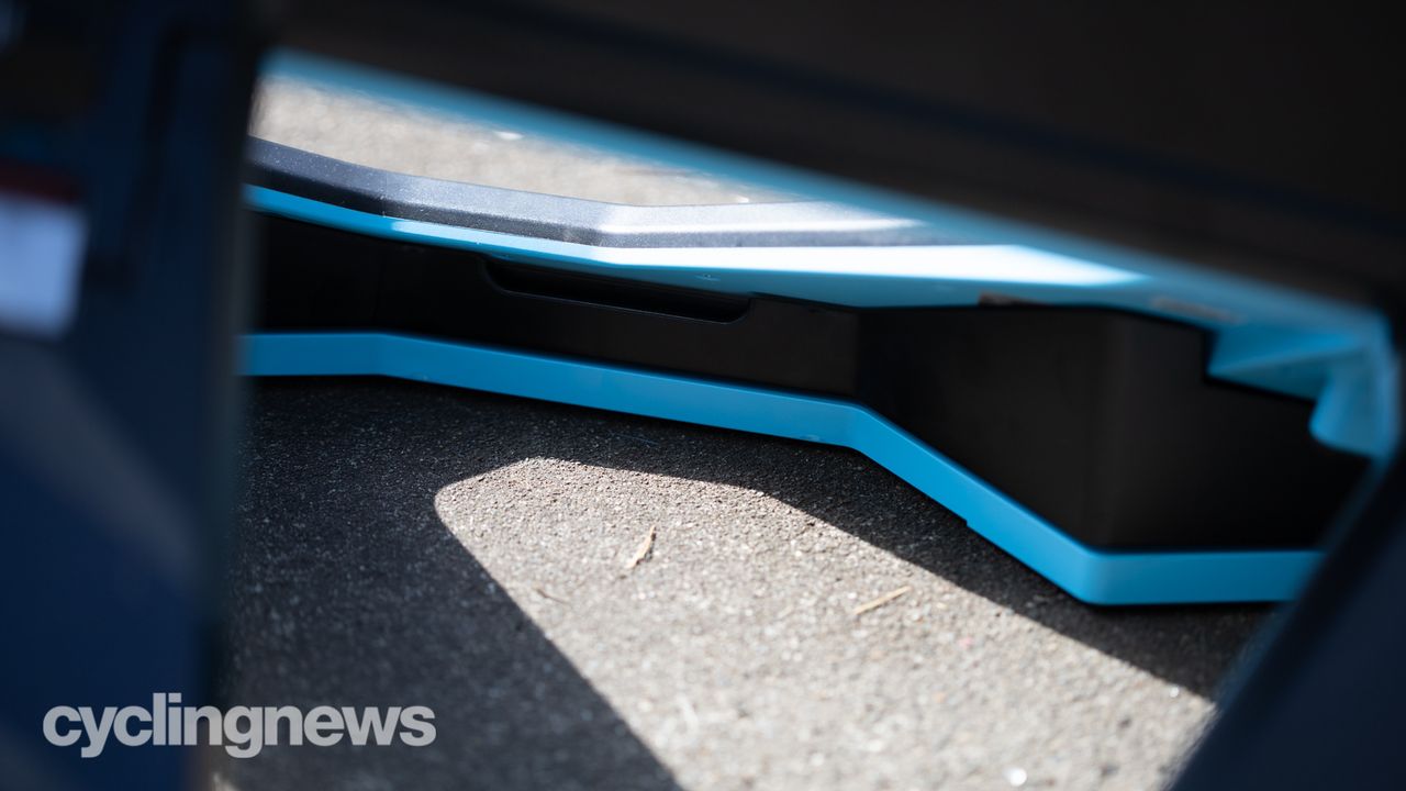 Detail showing the back of Garmin Tacx NEO Motion Plates