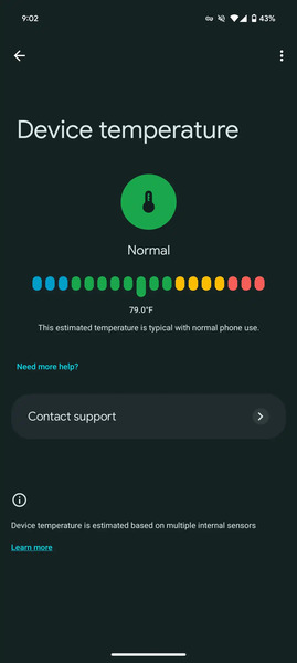 Pixel Device temperature feature