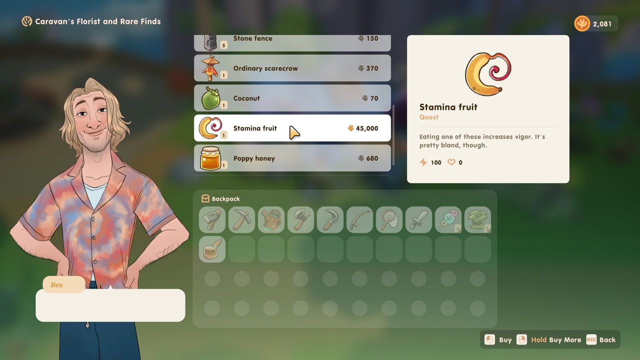 Person in a life farming sim