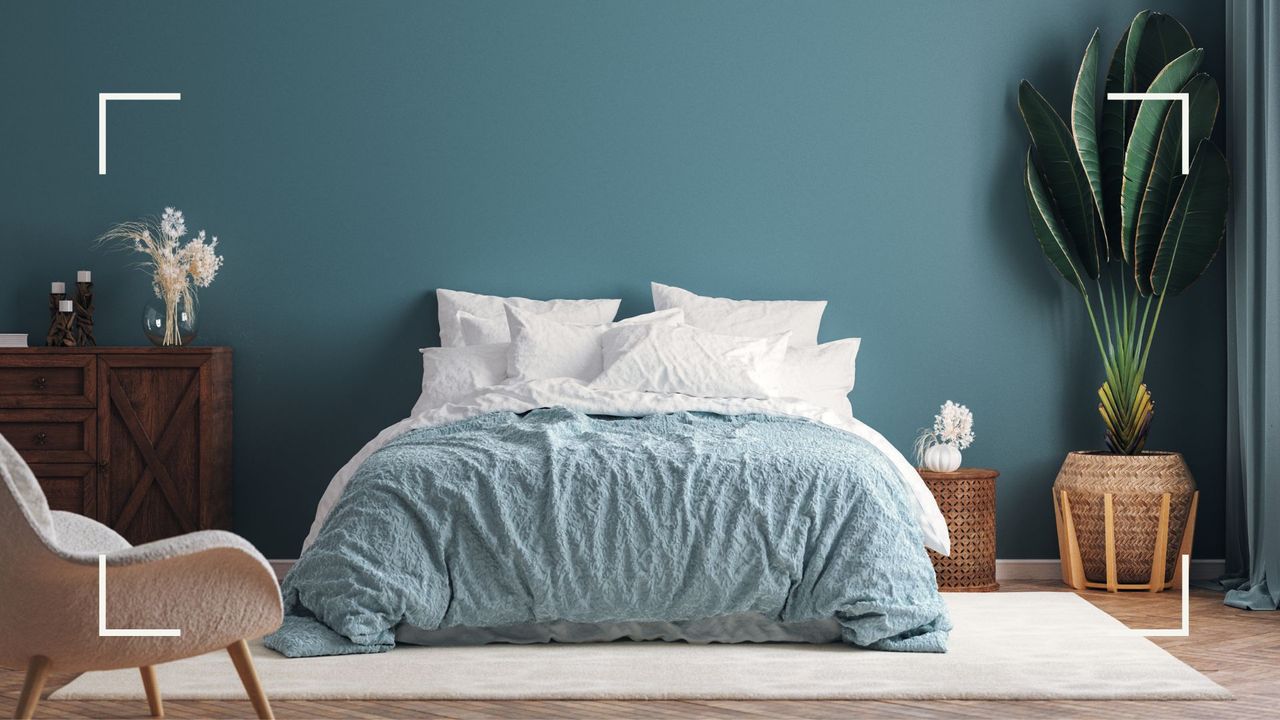 The three colours you should avoid using in your bedroom if you want a restful night&#039;s sleep - picture of a blue bedroom 