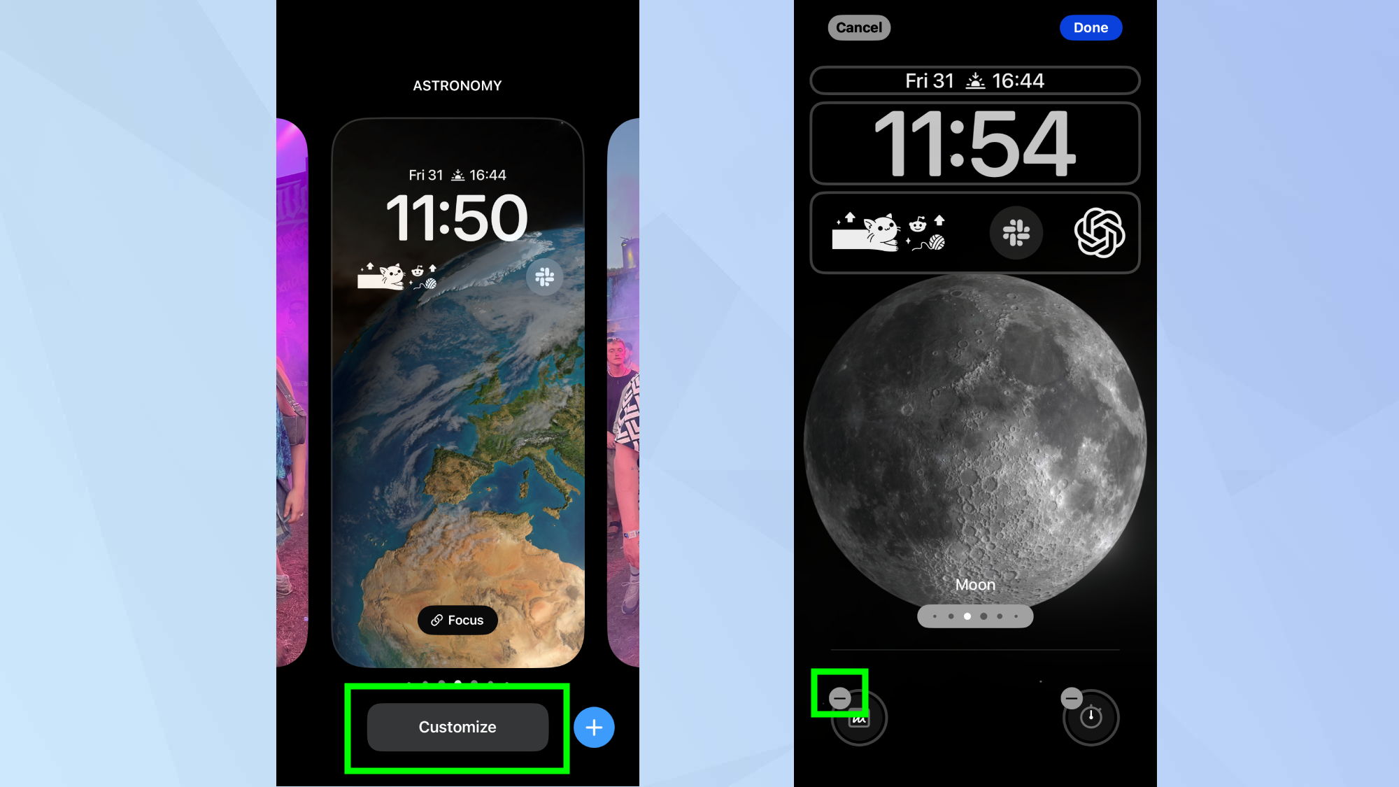 iPhone change the lockscreen&#039;s default buttons