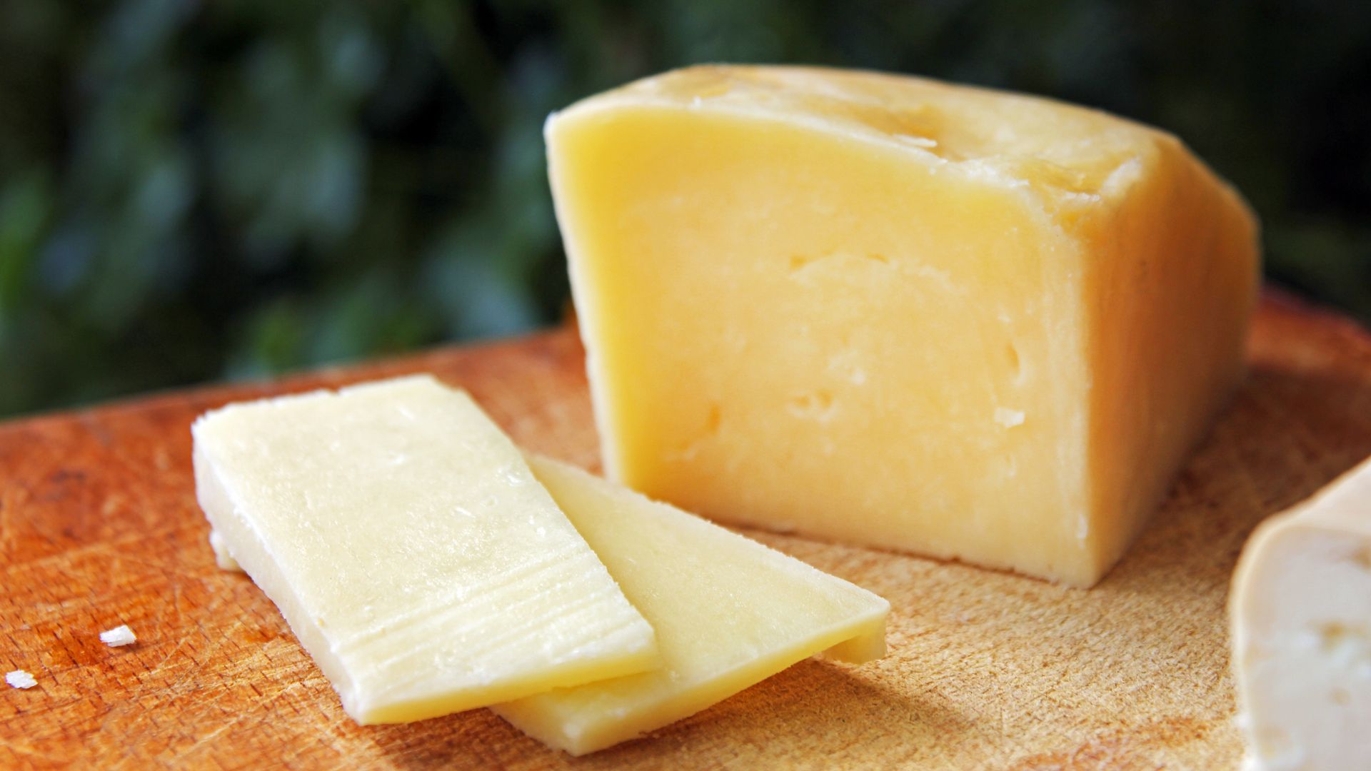 Block of cheddar cheese