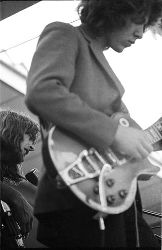 English blues singer, songwriter and musician John Mayall, on left, performs live on stage with guitarist Mick Taylor of the Bluesbreakers at the Barn Barbecue Concert & Dance at Whittlesey near Peterborough in England on 2nd June 1968. Mick Taylor is playing a Gibson Les Paul Guitar with Bigsby Vibrato.