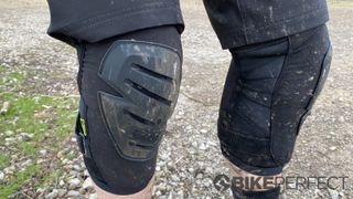IXS Carve Race Knee Pads being worn