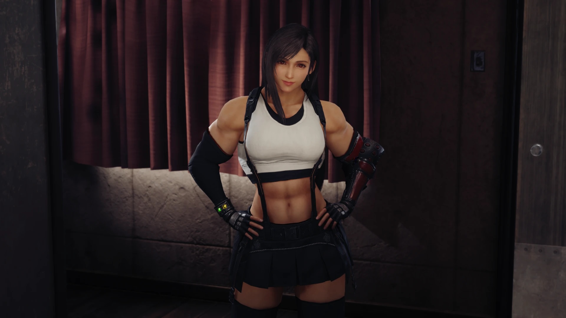 A very muscular Tifa from modded Final Fantasy 7 Remake.