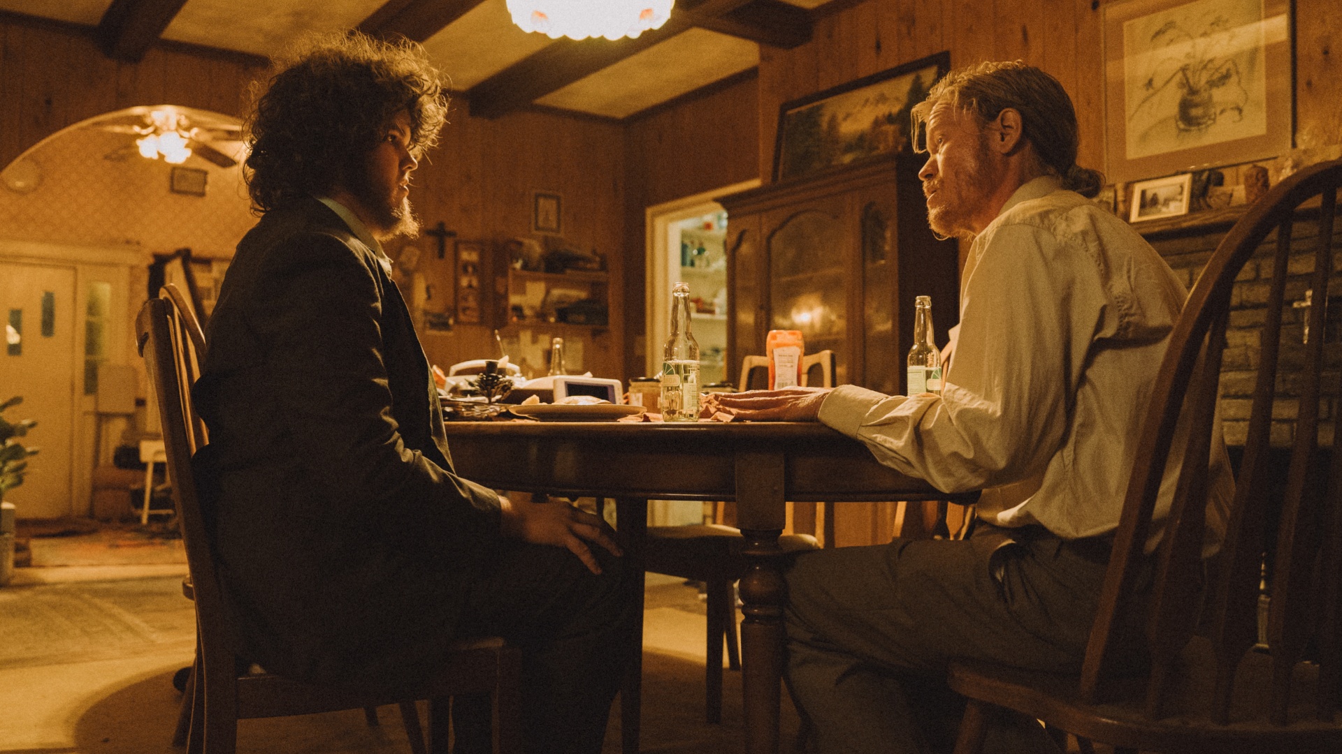 Aidan Delbis and Jesse Plemons as Don and Teddy in Bugonia