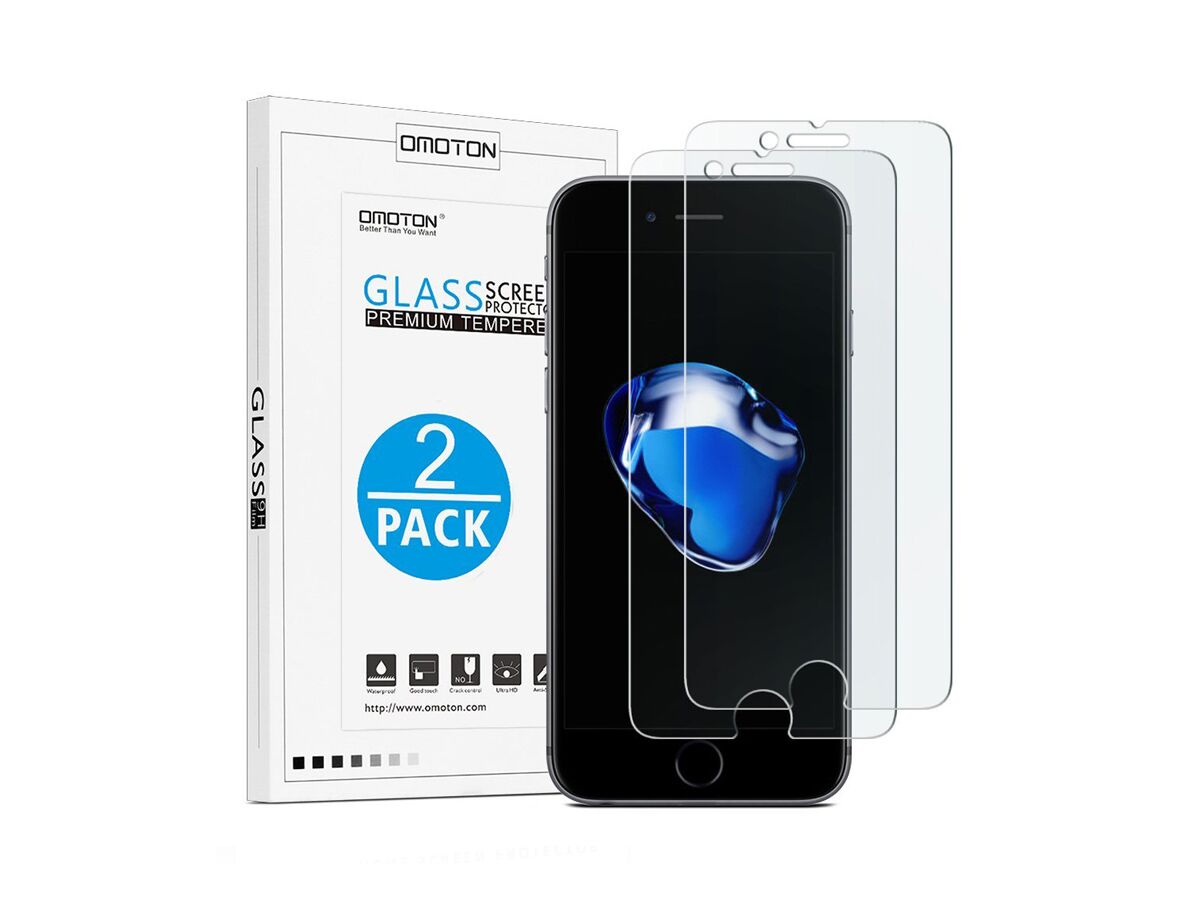 Omoton iPhone 7 Plus Screen Protector 2-Pack