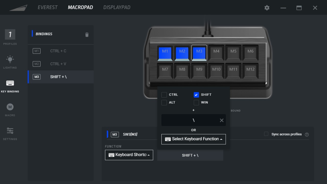 Mountain MacroPad keybindings