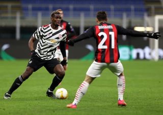 Paul Pogba in action against AC Milan