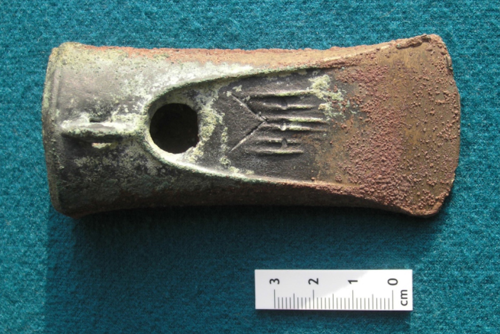 a photo of a bronze axe
