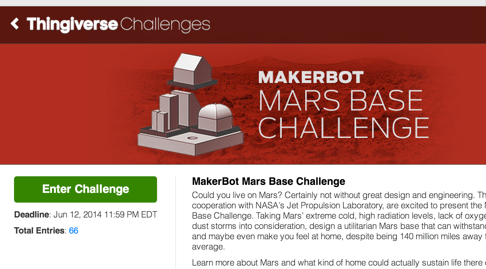 NASA, MakerBot Launch Contest for 3D-Printed Mars Habitat | Space
