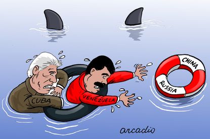 Political Cartoon U.S. Nicolas Maduro Venezuela Cuba Socialism Russia China