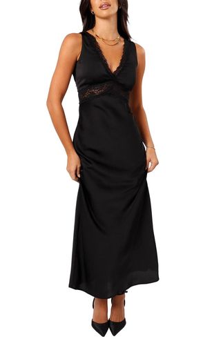 Brennan Lace Trim Satin Maxi Dress