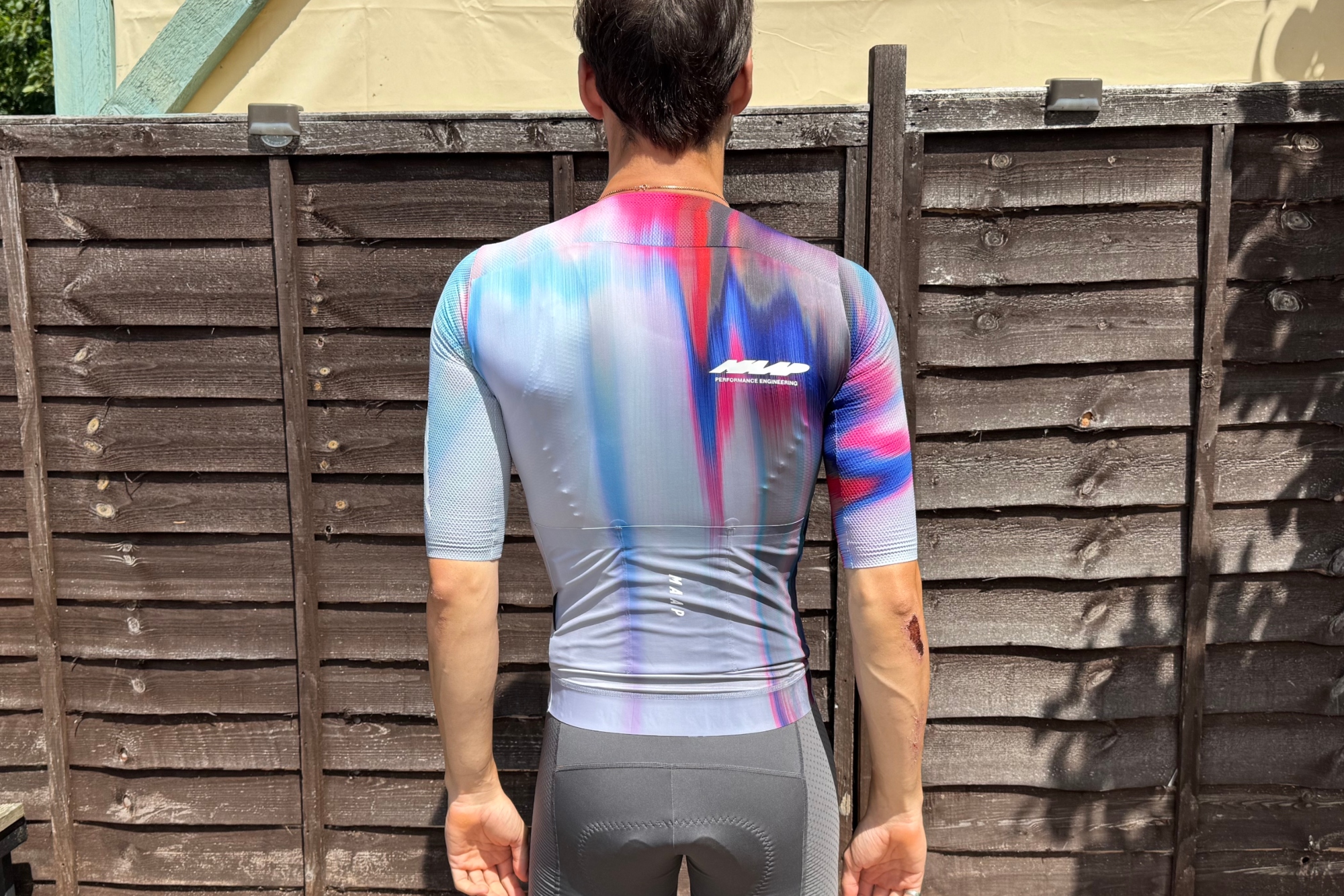The back of the MAAP Pro Race jersey worn by Andy Turner