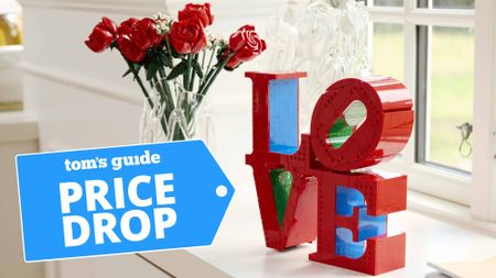 Lego Art Love collectible building set displayed on shelf