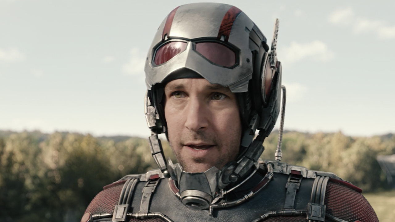 Paul Rudd as Ant-Man speaking to Falcon