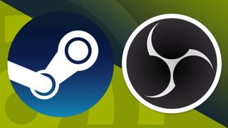OBS and Steam logos on a green TechRadar background