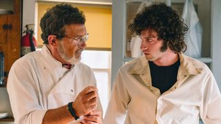 Antonio Banderas and Dominic Sessa in Tony movie (2026)