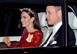 Kate Middleton wearing tiara, Prince William