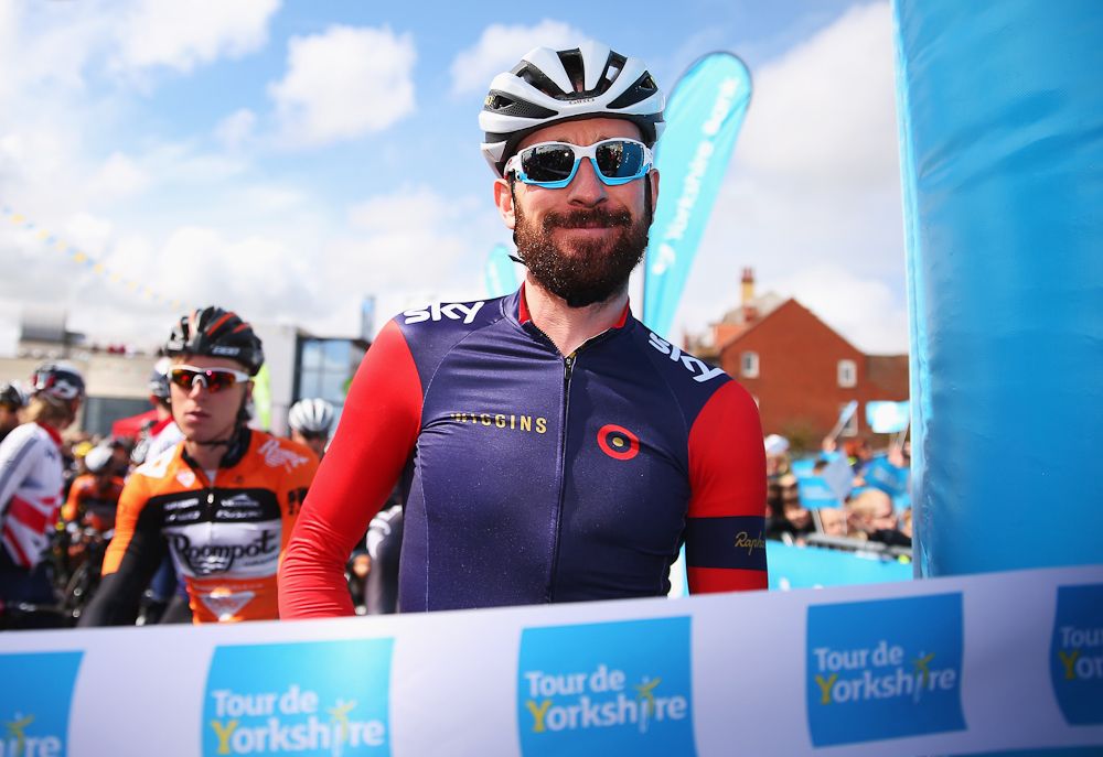 Sir Bradley Wiggins of Great Britain and Team Wiggins looks on prior to Stage 1 of the Tour of Yorkshire