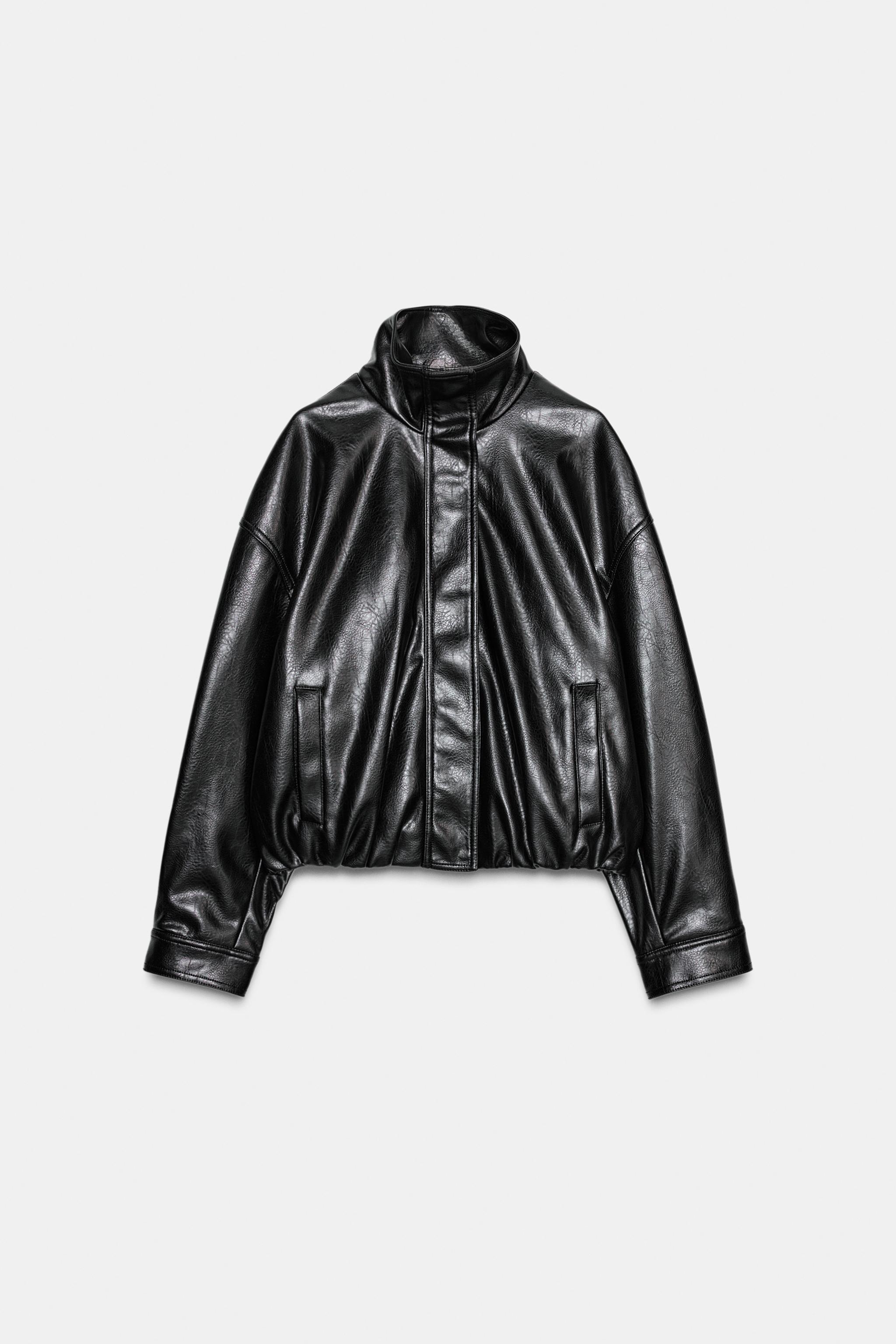 Faux Leather Volume Jacket