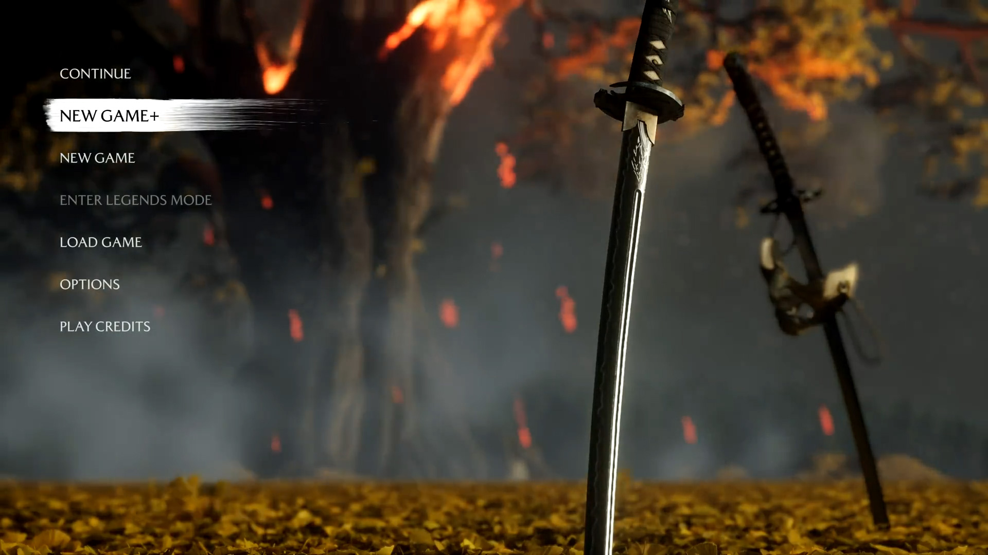 Ghost of Yotei New Game Plus menu screen