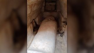 The man's burial had a sarcophagus with a man-shaped lid.