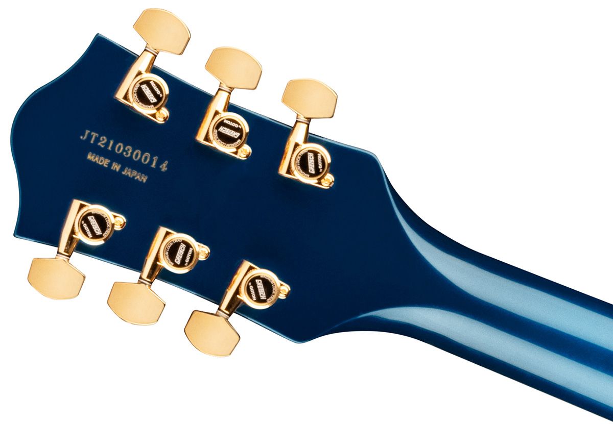 Gretsch G6120TG Players Edition Nashville Hollow Body with String-Thru Bigsby Gold Hardware Azure Metallic