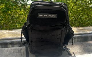 Image of Built for Athletes gym bag in the sunshine outdoors