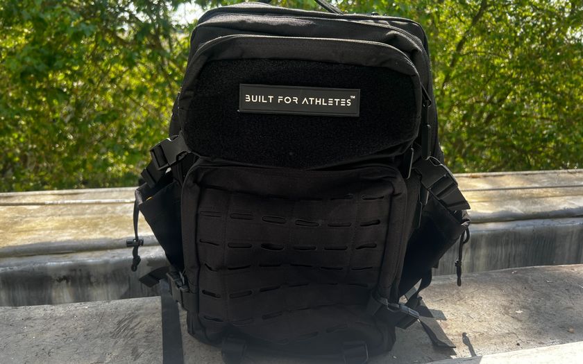 Image of Built for Athletes gym bag in the sunshine outdoors