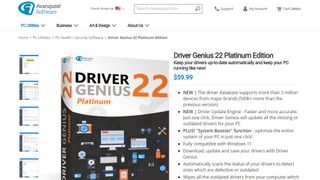 Website screenshot for Driver Genius Platinum
