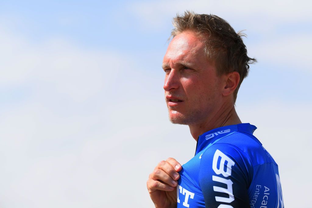 AL BUJAIRI SAUDI ARABIA FEBRUARY 06 Start Enrico Gasparotto of Switzerland and Team NTT Pro Cycling King Saud University during the 1st Saudi Tour 2020 Stage 3 a 119km stage from King Saud University to Al Bujairi 665m SaudiTour on February 06 2020 in Al Bujair Saudi Arabia Photo by Stuart FranklinGetty Images