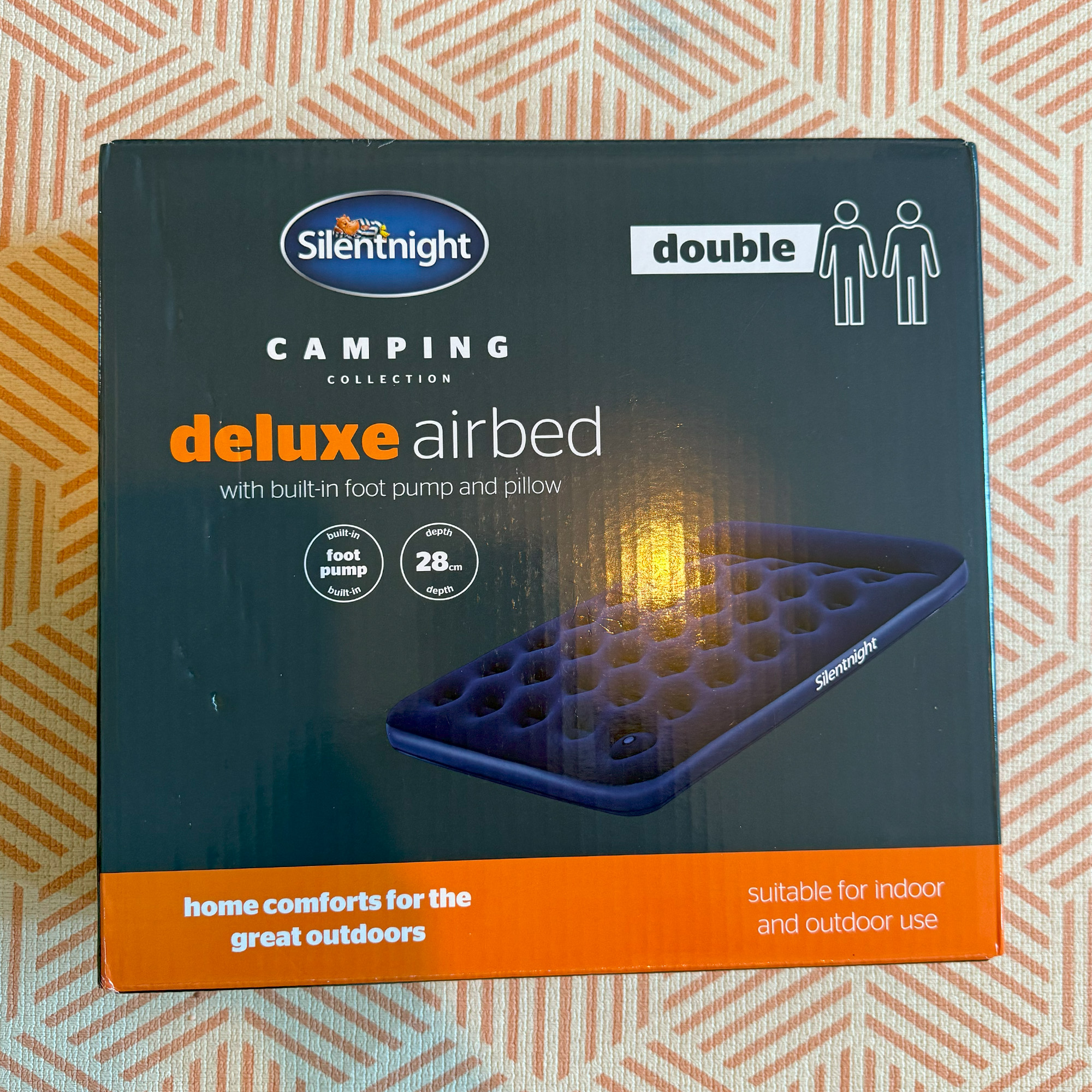 The Silentnight Deluxe Airbed with Built-in Foot Pump being tested