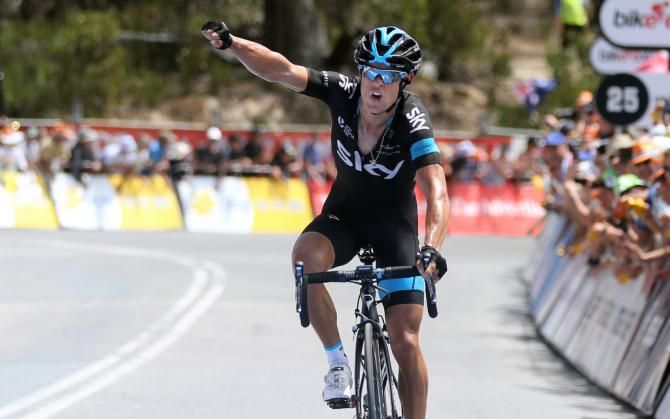 Richie Porte (Team Sky) punches the air