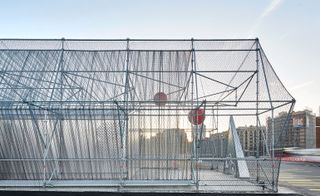 Scaffolding system used as a temporary home for the facility