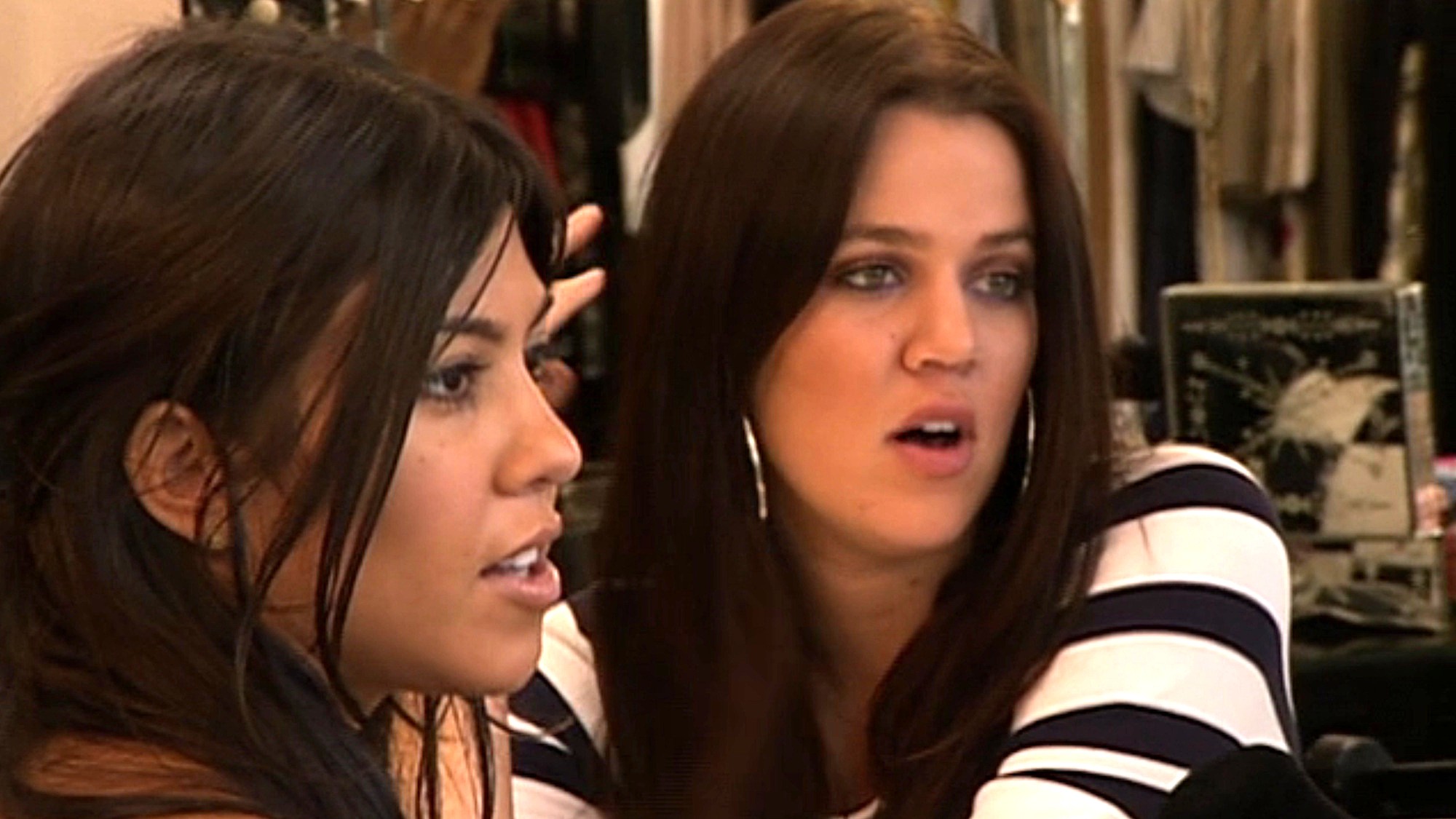 Kourtney Kardashian and Khloe Kardashian are shown on Keeping Up with the Kardashians.
