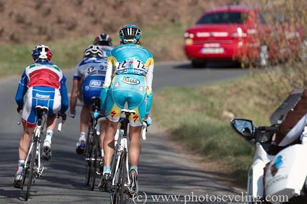 R&eacute;my Di Gregorio (Astana) brings up the rear in the break.
